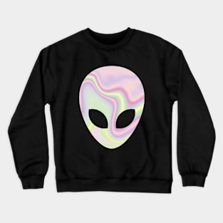 Holographic looking Alien Head Crewneck Sweatshirt